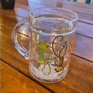 🆕 Kids Monkey Drinking Cup Floating Bananas Clear Acrylic Glitter Kohls